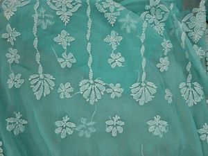 Sea Green Chikankari Kurti With Lining