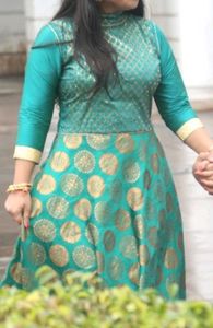 Emerald Green &amp; Gold Gown