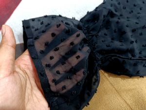 Korean Style Black Polka Dot Top