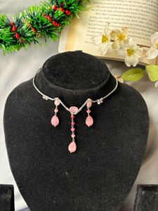 Pink Stone Choker Necklace
