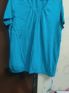Teal V-Neck Top