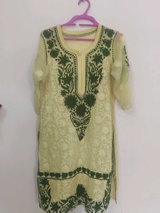 FULL SET CHIKAN KARI KURTA N LEGGING