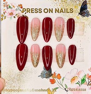Press On Nails - Red &amp; Glitter