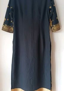 Black Embroidered Kurti with pant