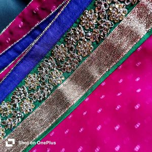 Brand new designer pink embroidered saree