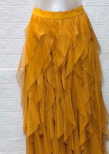 Net Mustard Yellow 💛 Skirt Free Size fixed Price