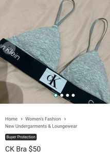 Calvin Klein Grey Bralette With Panty Free