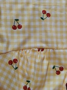 Yellow Cherry Print Dress