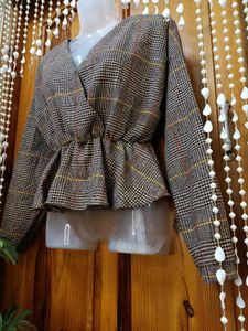 🐻Plaid Peplum Top🐻
