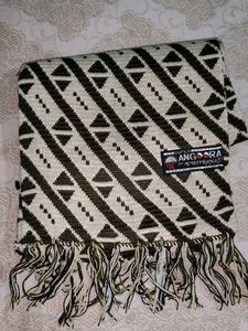 Hand-Knitted Angora Blend Scarf