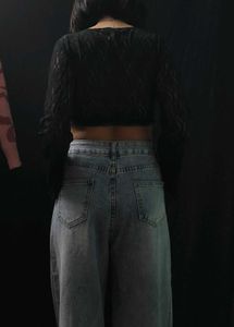 Lace Crop Top with Sleeves