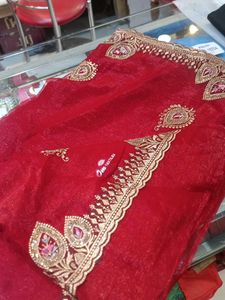 Red Embroidered Saree (Issue)