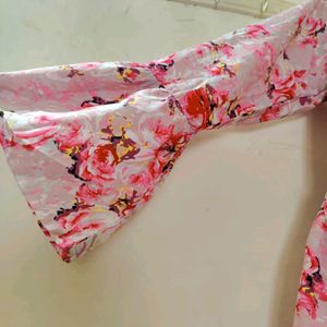 Pink Floral Peplum Top  For Women . Perfect Top
