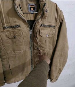 Khaki Hooded Utility Jacket