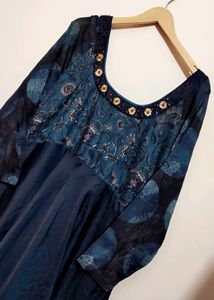 Blue Long Dress Or Tunics For 42 Bust
