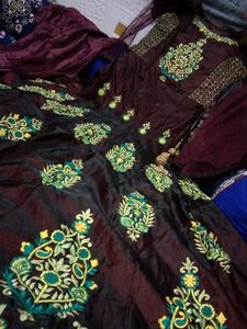 Low Price Branded Embroidery Gown Pajama Dupatta😍