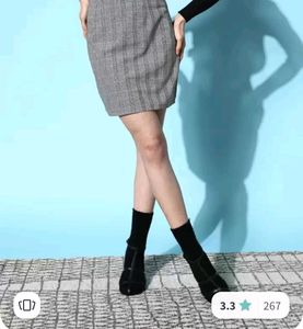 Berrylush Women Grey Bodycon Mini Skirt