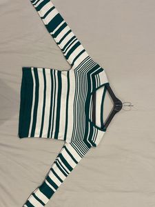 Ribbed Full Sleeved T Shirt