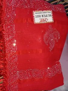 Women Lycra Sarees With Diamond Work