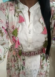 Beautiful White Kurta With Overcoat
