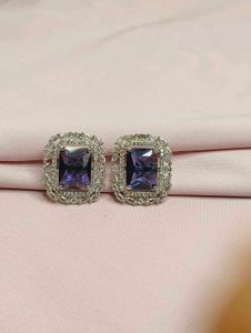 Pink Stone Stud Earrings