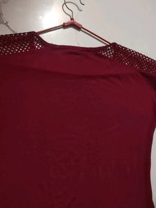 Burgundy Heart Embellished Top