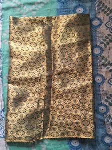 Golden And Green Colour Blouse Material
