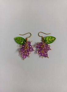 🌸🍇 Pretty Purple Grapes Handmade Earrings 🍇🌸
