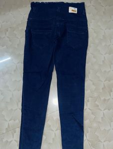 Dark Blue High-Waisted Jeans