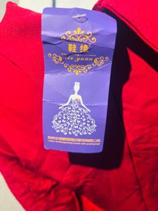 Red Dress with Collar Detail