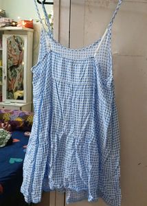 Blue White Checker Dress