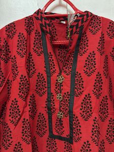 Rajasthani Printed Red Kurti