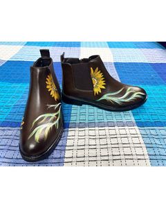 Painted Brown Chelsea Boots