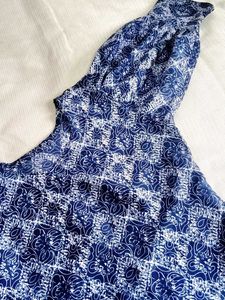 Blue &amp; White Print Dress👗