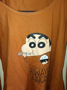 Shin-chan Always Hungry Women  Tshirt  Orange