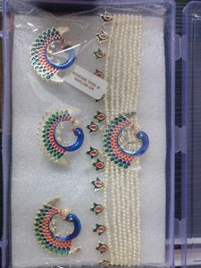 White Pearl Bead Chocker Set - Peacock Designs