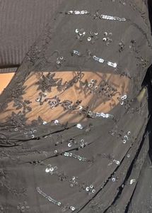 Georgette Black Saree 🖤