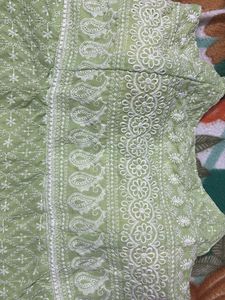 Green Embroidered Tank Top kurti to