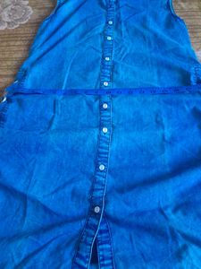 Denim Sleeveless Shirt Dress