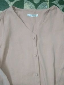 Peach Button-Down Top