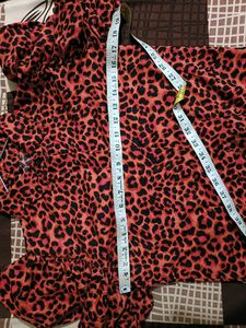 Red Tiger Print Top For Women