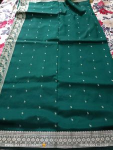 Pure Green Banarasi Silk Saree