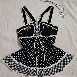Y2K Vintage Gothic Princess Babydoll Top