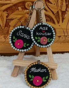 Hand Embroidered Name Keychain