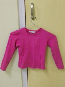 PINK FULL SLEEVED TOP(24 INCH)