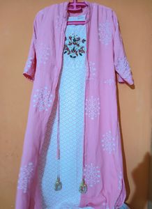 Embroidery kurti With Shrug