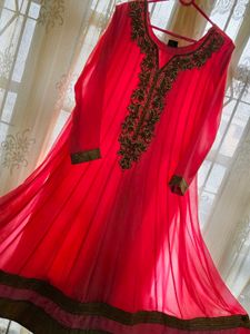 Pink Full Length Anarkali