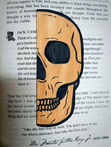 Handmade Skull bookmark.