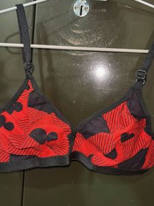 Red &amp; Black Print Bralette