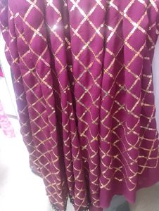 Burgundy Sequin Embellish  Saree